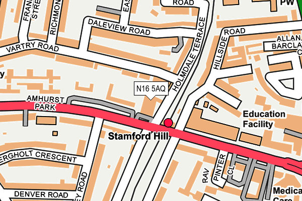 N16 5AQ map - OS OpenMap – Local (Ordnance Survey) N16 5AQ map - OS OpenMap – Local (Ordnance Survey)