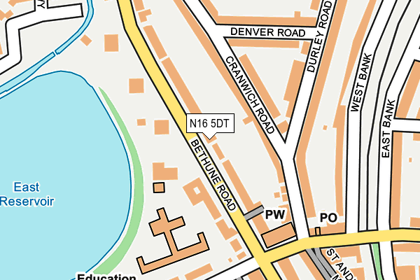 N16 5DT map - OS OpenMap – Local (Ordnance Survey) N16 5DT map - OS OpenMap – Local (Ordnance Survey)