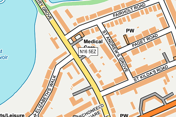 N16 5EZ map - OS OpenMap – Local (Ordnance Survey) N16 5EZ map - OS OpenMap – Local (Ordnance Survey)