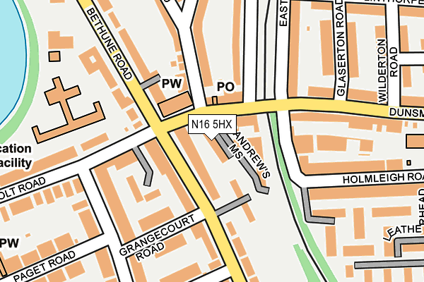 N16 5HX map - OS OpenMap – Local (Ordnance Survey) N16 5HX map - OS OpenMap – Local (Ordnance Survey)