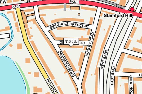N16 5JL map - OS OpenMap – Local (Ordnance Survey)