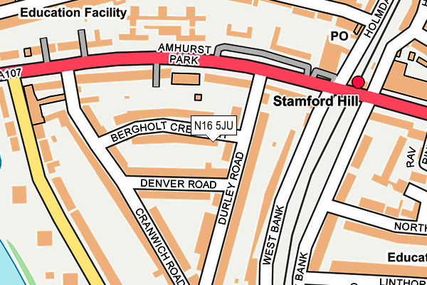 N16 5JU map - OS OpenMap – Local (Ordnance Survey) N16 5JU map - OS OpenMap – Local (Ordnance Survey)