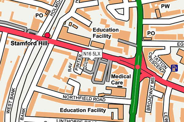 N16 5LX map - OS OpenMap – Local (Ordnance Survey) N16 5LX map - OS OpenMap – Local (Ordnance Survey)