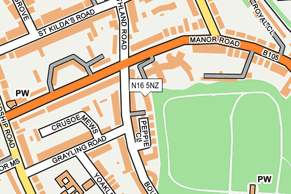 N16 5NZ map - OS OpenMap – Local (Ordnance Survey) N16 5NZ map - OS OpenMap – Local (Ordnance Survey)