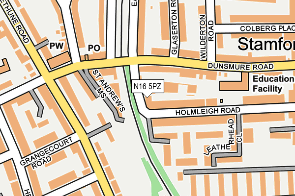 N16 5PZ map - OS OpenMap – Local (Ordnance Survey) N16 5PZ map - OS OpenMap – Local (Ordnance Survey)