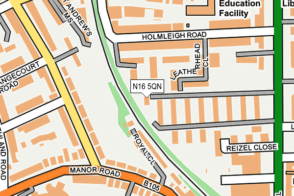 N16 5QN map - OS OpenMap – Local (Ordnance Survey) N16 5QN map - OS OpenMap – Local (Ordnance Survey)