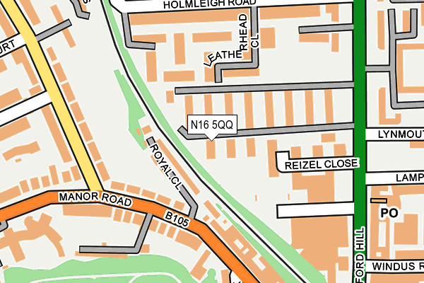 N16 5QQ map - OS OpenMap – Local (Ordnance Survey) N16 5QQ map - OS OpenMap – Local (Ordnance Survey)