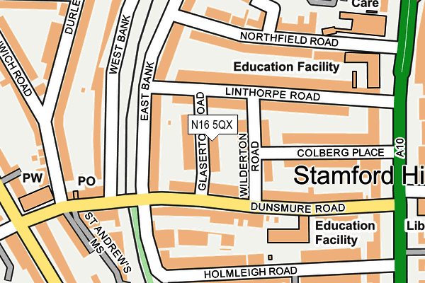 N16 5QX map - OS OpenMap – Local (Ordnance Survey) N16 5QX map - OS OpenMap – Local (Ordnance Survey)
