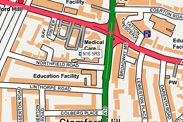 N16 5RS map - OS OpenMap – Local (Ordnance Survey)