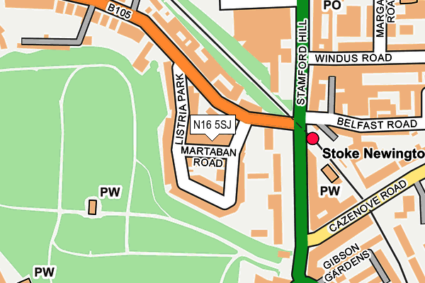 N16 5SJ map - OS OpenMap – Local (Ordnance Survey) N16 5SJ map - OS OpenMap – Local (Ordnance Survey)
