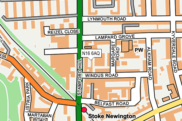 N16 6AQ map - OS OpenMap – Local (Ordnance Survey) N16 6AQ map - OS OpenMap – Local (Ordnance Survey)