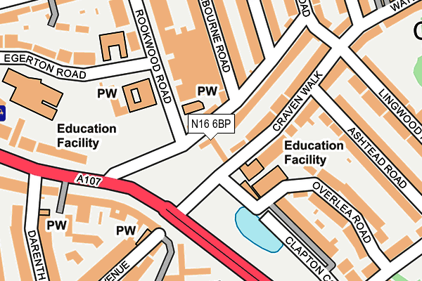 N16 6BP map - OS OpenMap – Local (Ordnance Survey) N16 6BP map - OS OpenMap – Local (Ordnance Survey)