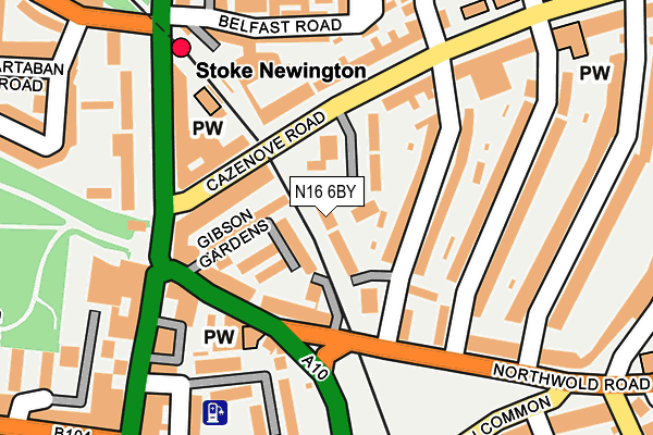 N16 6BY map - OS OpenMap – Local (Ordnance Survey) N16 6BY map - OS OpenMap – Local (Ordnance Survey)