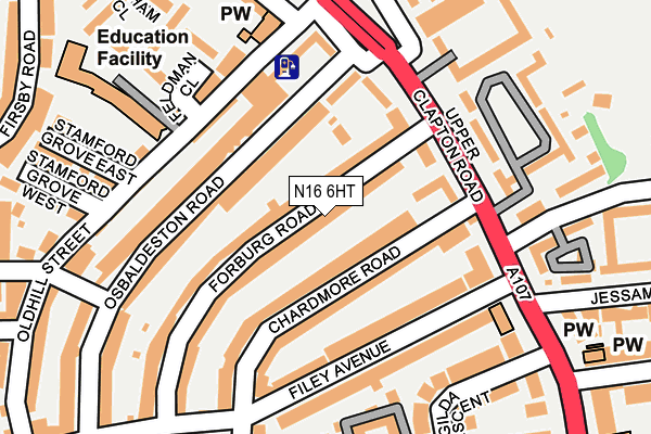 N16 6HT map - OS OpenMap – Local (Ordnance Survey)