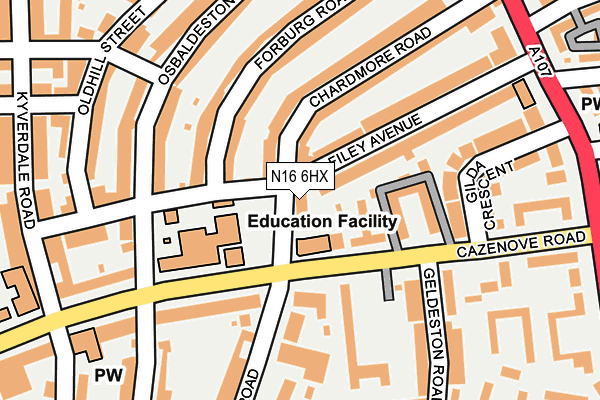 N16 6HX map - OS OpenMap – Local (Ordnance Survey) N16 6HX map - OS OpenMap – Local (Ordnance Survey)