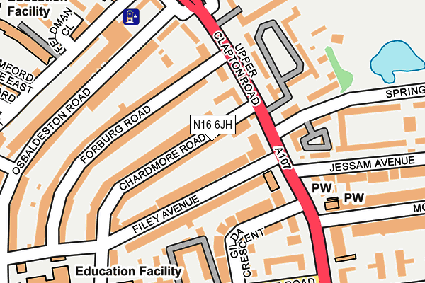 N16 6JH map - OS OpenMap – Local (Ordnance Survey) N16 6JH map - OS OpenMap – Local (Ordnance Survey)