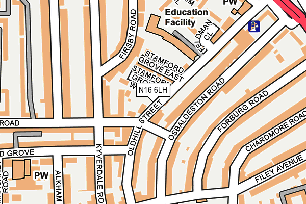N16 6LH map - OS OpenMap – Local (Ordnance Survey) N16 6LH map - OS OpenMap – Local (Ordnance Survey)