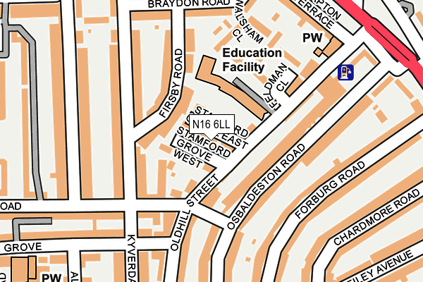 N16 6LL map - OS OpenMap – Local (Ordnance Survey) N16 6LL map - OS OpenMap – Local (Ordnance Survey)