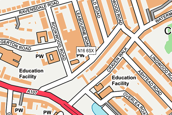 N16 6SX map - OS OpenMap – Local (Ordnance Survey) N16 6SX map - OS OpenMap – Local (Ordnance Survey)