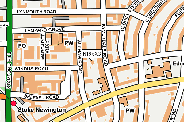N16 6XG map - OS OpenMap – Local (Ordnance Survey) N16 6XG map - OS OpenMap – Local (Ordnance Survey)