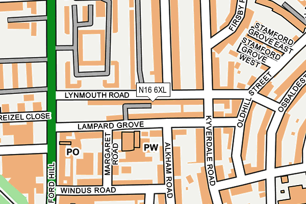 N16 6XL map - OS OpenMap – Local (Ordnance Survey)