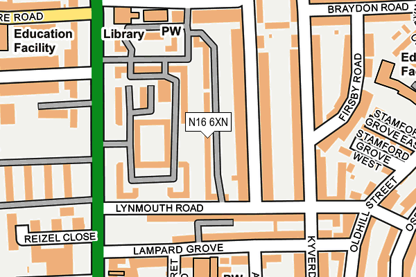 N16 6XN map - OS OpenMap – Local (Ordnance Survey)