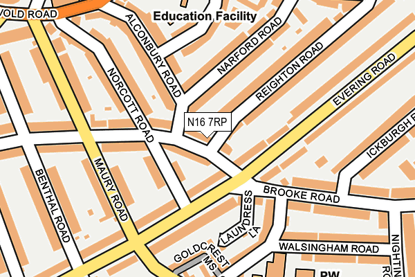 N16 7RP map - OS OpenMap – Local (Ordnance Survey) N16 7RP map - OS OpenMap – Local (Ordnance Survey)