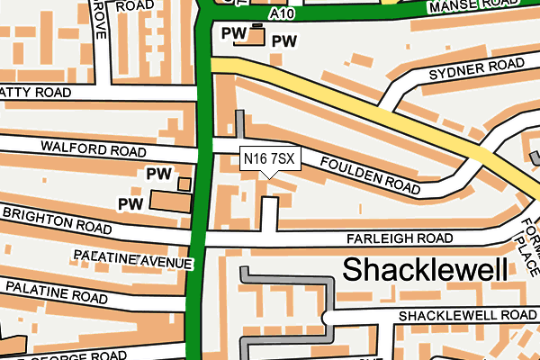 N16 7SX map - OS OpenMap – Local (Ordnance Survey) N16 7SX map - OS OpenMap – Local (Ordnance Survey)
