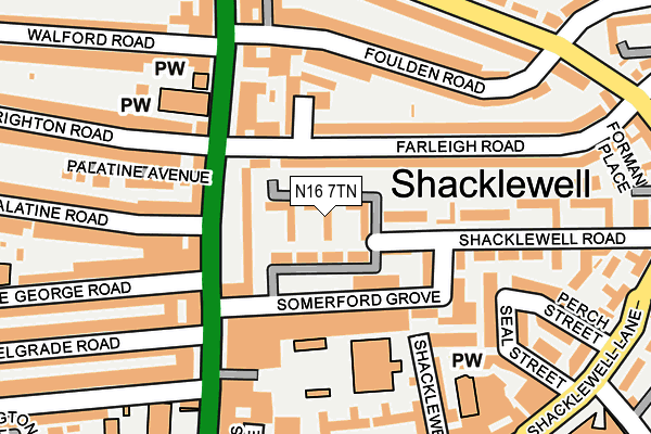 N16 7TN map - OS OpenMap – Local (Ordnance Survey) N16 7TN map - OS OpenMap – Local (Ordnance Survey)
