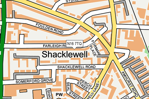 N16 7TQ map - OS OpenMap – Local (Ordnance Survey)
