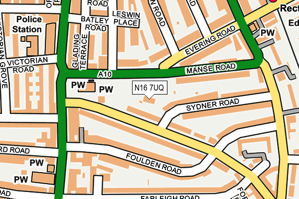 N16 7UQ map - OS OpenMap – Local (Ordnance Survey) N16 7UQ map - OS OpenMap – Local (Ordnance Survey)