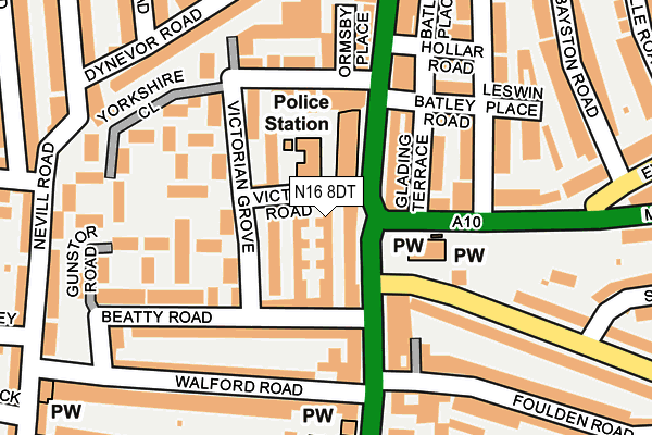N16 8DT map - OS OpenMap – Local (Ordnance Survey) N16 8DT map - OS OpenMap – Local (Ordnance Survey)