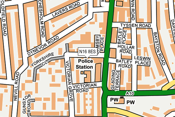 N16 8ES map - OS OpenMap – Local (Ordnance Survey) N16 8ES map - OS OpenMap – Local (Ordnance Survey)