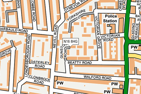 N16 8HG map - OS OpenMap – Local (Ordnance Survey) N16 8HG map - OS OpenMap – Local (Ordnance Survey)