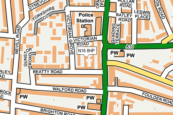N16 8HP map - OS OpenMap – Local (Ordnance Survey) N16 8HP map - OS OpenMap – Local (Ordnance Survey)