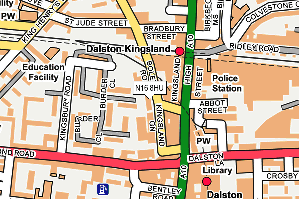 N16 8HU map - OS OpenMap – Local (Ordnance Survey)