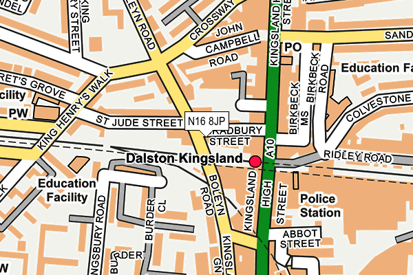 N16 8JP map - OS OpenMap – Local (Ordnance Survey) N16 8JP map - OS OpenMap – Local (Ordnance Survey)