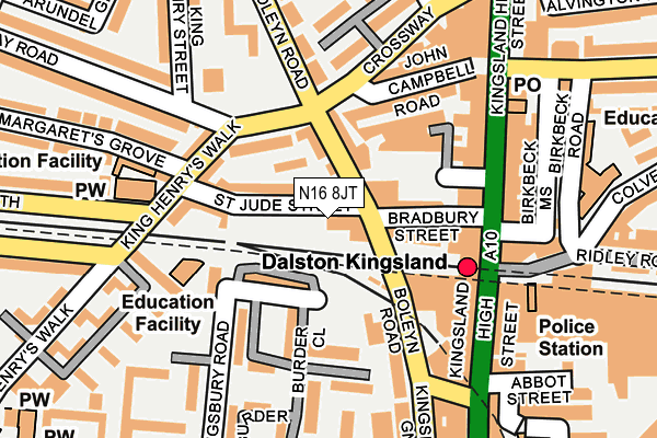 N16 8JT map - OS OpenMap – Local (Ordnance Survey) N16 8JT map - OS OpenMap – Local (Ordnance Survey)