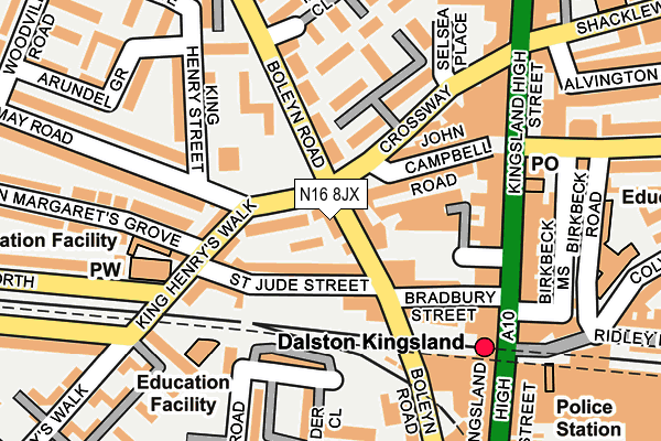 N16 8JX map - OS OpenMap – Local (Ordnance Survey) N16 8JX map - OS OpenMap – Local (Ordnance Survey)