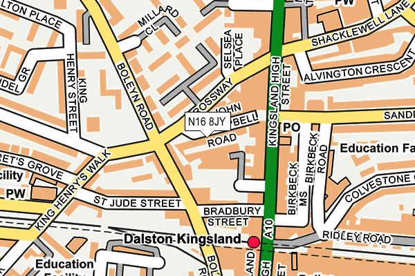N16 8JY map - OS OpenMap – Local (Ordnance Survey) N16 8JY map - OS OpenMap – Local (Ordnance Survey)