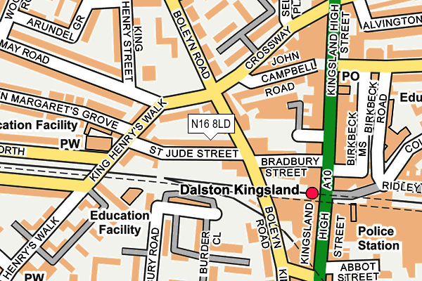 N16 8LD map - OS OpenMap – Local (Ordnance Survey) N16 8LD map - OS OpenMap – Local (Ordnance Survey)