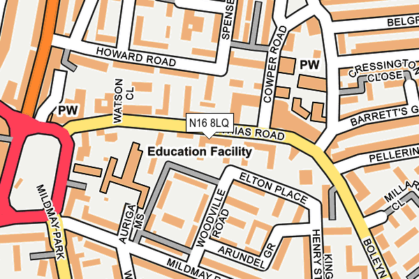N16 8LQ map - OS OpenMap – Local (Ordnance Survey) N16 8LQ map - OS OpenMap – Local (Ordnance Survey)