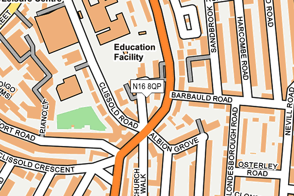 N16 8QP map - OS OpenMap – Local (Ordnance Survey)