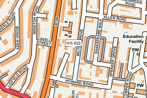 N16 8QS map - OS OpenMap – Local (Ordnance Survey) N16 8QS map - OS OpenMap – Local (Ordnance Survey)
