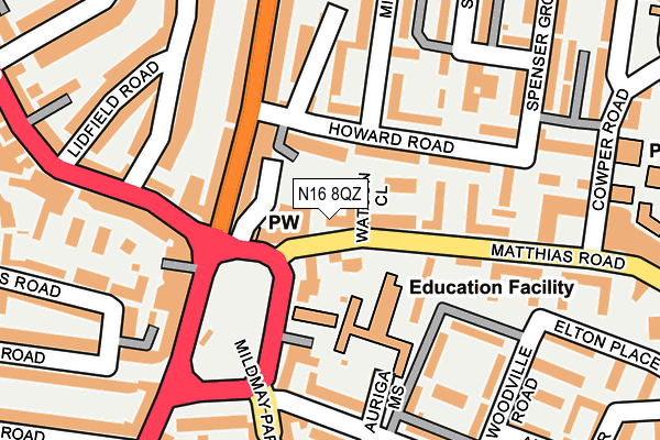 N16 8QZ map - OS OpenMap – Local (Ordnance Survey) N16 8QZ map - OS OpenMap – Local (Ordnance Survey)