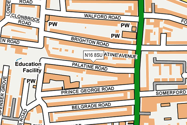 N16 8SU map - OS OpenMap – Local (Ordnance Survey) N16 8SU map - OS OpenMap – Local (Ordnance Survey)