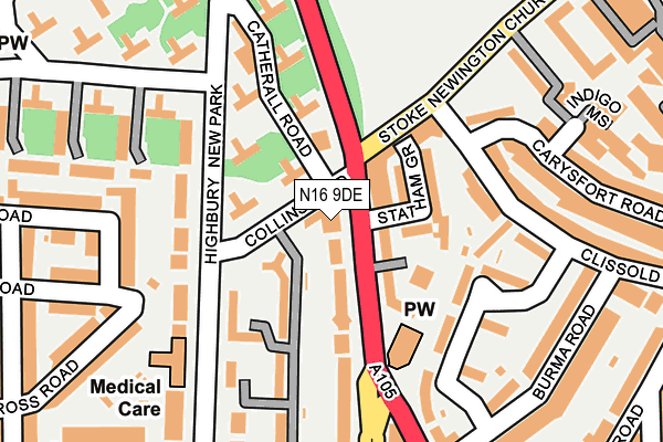 N16 9DE map - OS OpenMap – Local (Ordnance Survey) N16 9DE map - OS OpenMap – Local (Ordnance Survey)