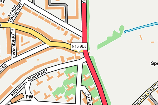 N16 9DJ map - OS OpenMap – Local (Ordnance Survey) N16 9DJ map - OS OpenMap – Local (Ordnance Survey)