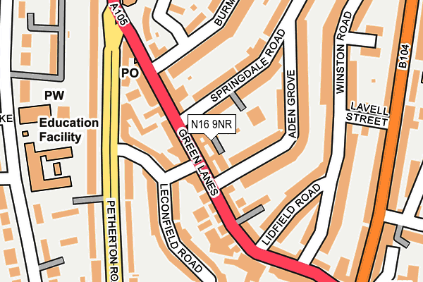 N16 9NR map - OS OpenMap – Local (Ordnance Survey) N16 9NR map - OS OpenMap – Local (Ordnance Survey)