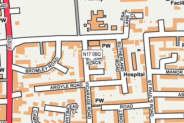 N17 0BQ map - OS OpenMap – Local (Ordnance Survey) N17 0BQ map - OS OpenMap – Local (Ordnance Survey)